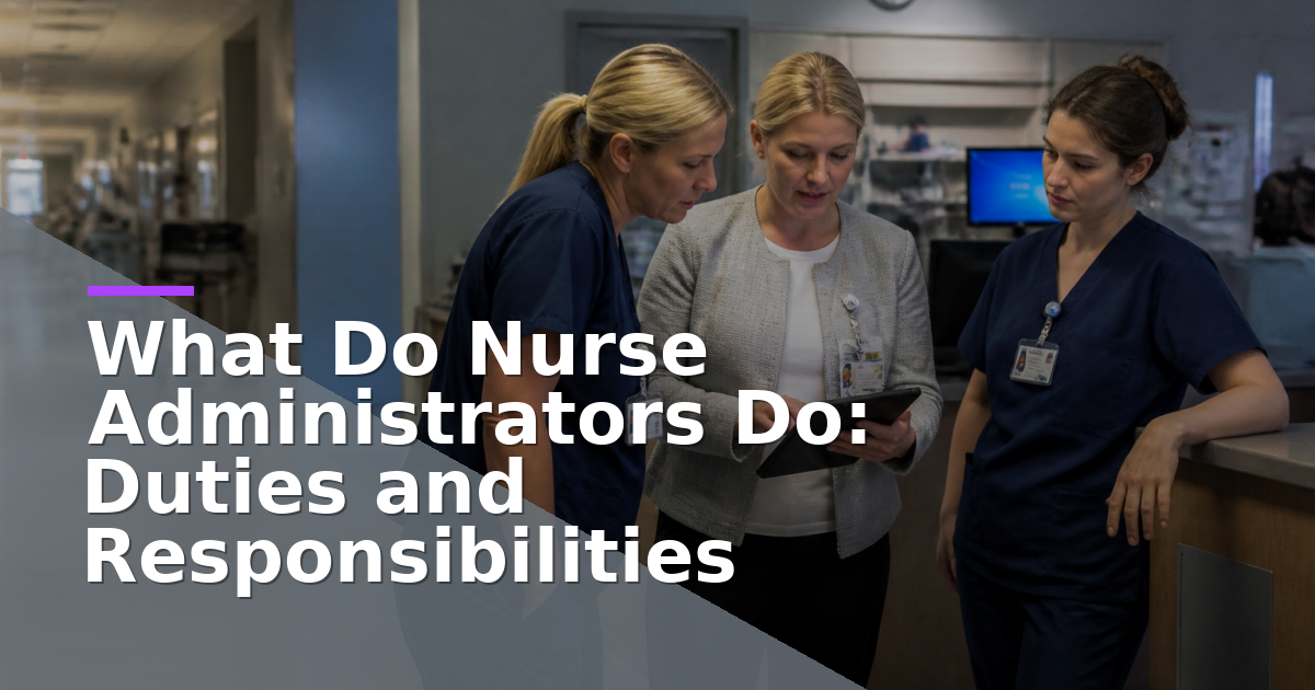 What Do Nurse Administrators Do: Duties and Responsibilities
